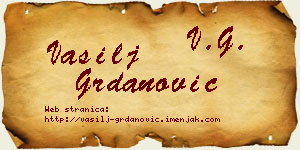 Vasilj Grdanović vizit kartica